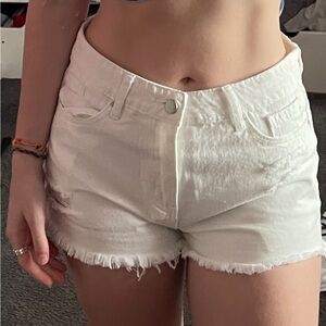 Ripped White Jean Shorts Denim